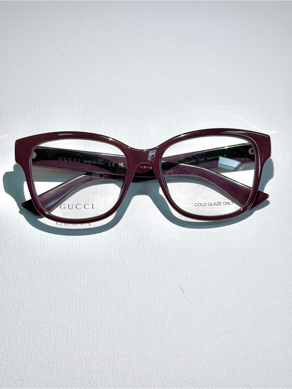 Gucci Women's Plum Cat-Eye Optical Glasses